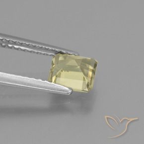 Diaspro cangiante Giallo pallido naturale da 0.97 ct, Ottagonale / Taglio smeraldo, VS