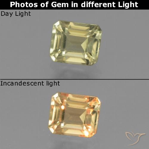 Diaspro cangiante Giallo morbido naturale da 1.01 ct, Ottagonale / Taglio smeraldo, VS
