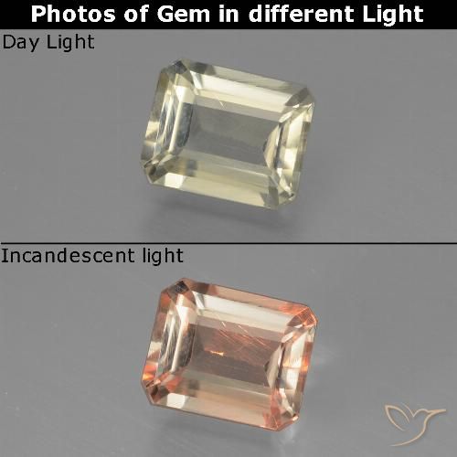 Diaspro cangiante Giallo molto chiaro naturale da 0.85 ct, Ottagonale / Taglio smeraldo, VS