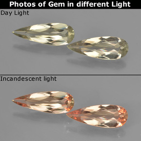 Diasporo cangiante naturale giallo da 2,22 ct, taglio a pera, VVS