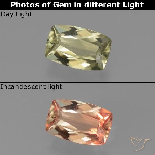 1.05ct Naturale Giallo dorato molto chiaro Diaspro cangiante, Cuscino, VVS-VS