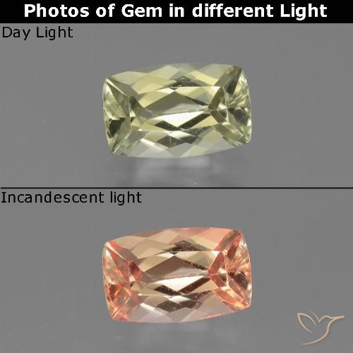 1.32ct Naturale Giallo molto chiaro Diaspro cangiante, Cuscino, VVS-VS