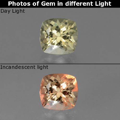 Diaspro cangiante Giallo Beige naturale da 0.94 ct, Taglio a cuscino, VS