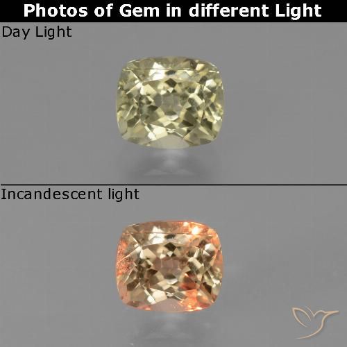 Diaspro cangiante Giallo Beige naturale da 0.85 ct, Cuscino, VS