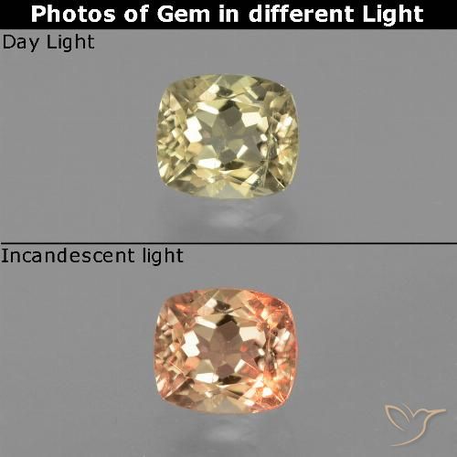 0.80ct Naturale Giallo Beige Diaspro cangiante, Cuscino, VS