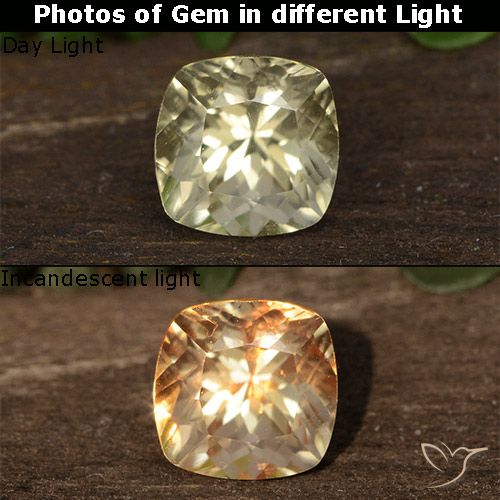 0.80ct Naturale Giallo morbido Diaspro cangiante, Cuscino, VVS-VS