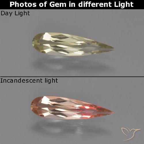 0.82ct Naturale Giallo terroso Diaspro cangiante, Forma a pera, VVS-VS