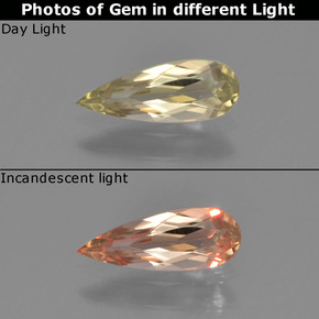 Diaspro cangiante Giallo caldo naturale da 0.58 ct, Forma a pera, VVS-VS