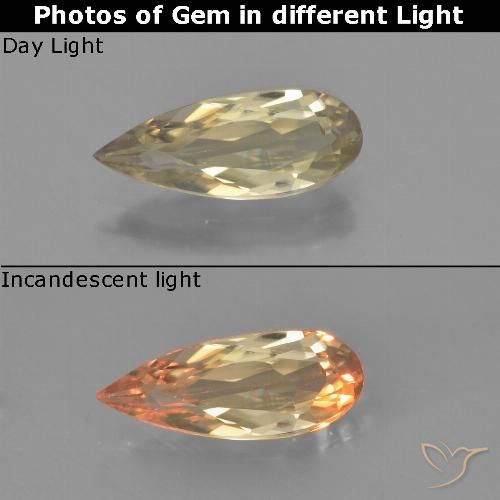 1.40ct Naturale Giallo terroso Diaspro cangiante, Forma a pera, VVS-VS