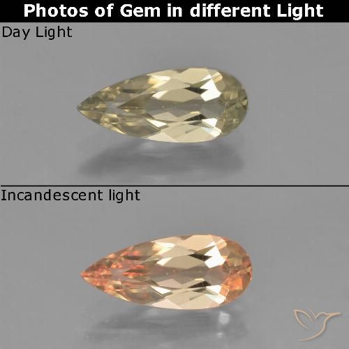 1.15ct Naturale Giallo caldo Diaspro cangiante, Forma a pera, VVS-VS