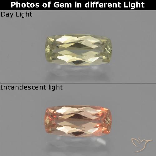 1.01ct Naturale Giallo chiaro Diaspro cangiante, Cuscino, VVS