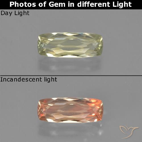 1.07ct Naturale Giallo dorato molto chiaro Diaspro cangiante, Cuscino, VVS