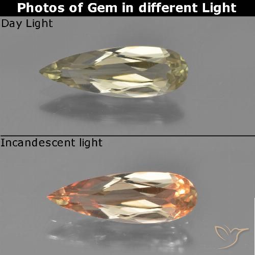 1.22ct Naturale Giallo brunastro Diaspro cangiante, Forma a pera, VVS
