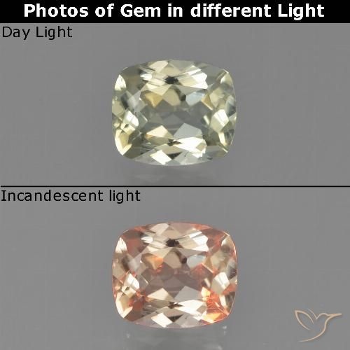 0.75ct Naturale Giallo Beige Diaspro cangiante, Cuscino, VS