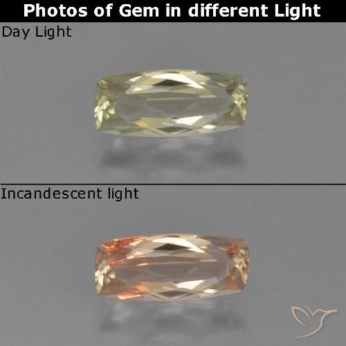 Diaspro cangiante Giallo chiaro naturale da 1.14 ct, Cuscino, VVS