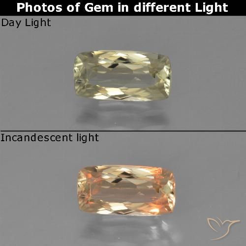 1.21ct Naturale Giallo chiaro Diaspro cangiante, Cuscino, VS