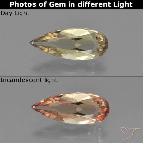 1.31ct Naturale Giallo terroso Diaspro cangiante, Forma a pera, VVS-VS