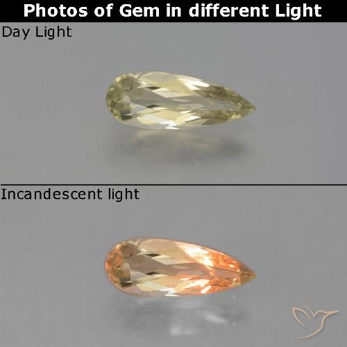 Diaspro cangiante Giallo pallido naturale da 1.00 ct, Forma a pera, VS
