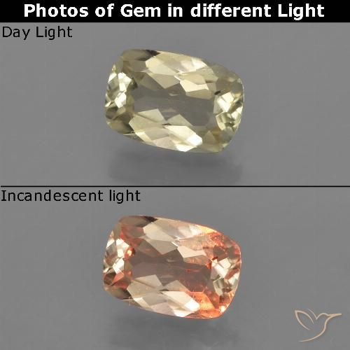 0.93ct Naturale Giallo terroso Diaspro cangiante, Cuscino, VVS-VS