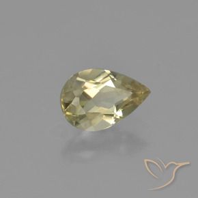 Diaspro cangiante Giallo pallido naturale da 0.75 ct, Forma a pera, VS