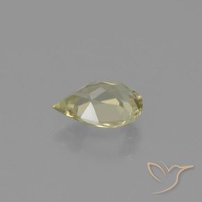 Diaspro cangiante Giallo pallido naturale da 0.75 ct, Forma a pera, VS