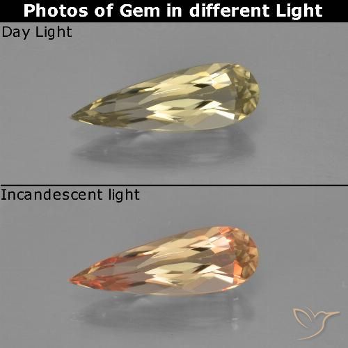 1.03ct Naturale Giallo terroso Diaspro cangiante, Forma a pera, VVS-VS