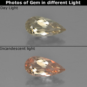 Diaspro cangiante Giallo caldo naturale da 1.17 ct, Forma a pera, VVS-VS