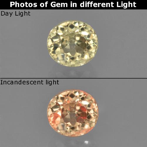 Diaspro cangiante Giallo pallido naturale da 0.86 ct, Taglio rotondo, VS