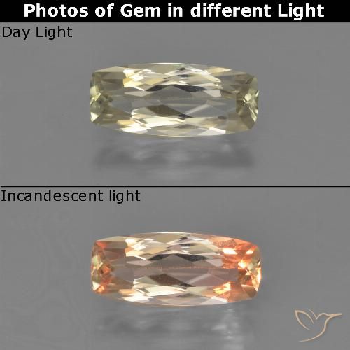 1.27ct Naturale Giallo dorato molto chiaro Diaspro cangiante, Cuscino, VVS