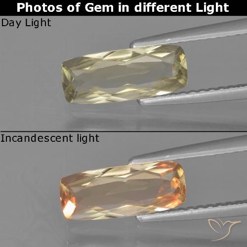 1.14ct Naturale Giallo molto pallido Diaspro cangiante, Cuscino, VVS