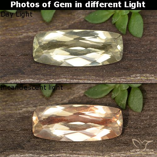 1.18ct Naturale Giallo chiaro Diaspro cangiante, Cuscino, VVS