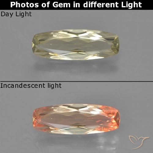 1.10ct Naturale Giallo pallido Diaspro cangiante, Cuscino, VS