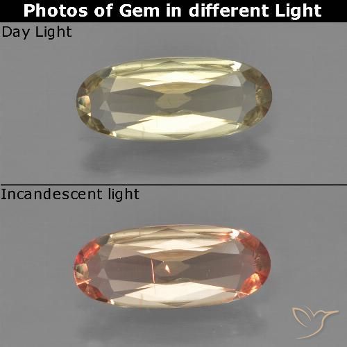 0.87ct Naturale Giallo caldo Diaspro cangiante, Ovale, VS