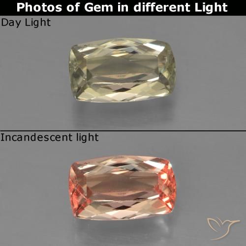 0.95ct Naturale Giallo brunastro Diaspro cangiante, Cuscino, VVS-VS