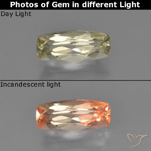 0.93ct Naturale Giallo molto pallido Diaspro cangiante, Cuscino, VS