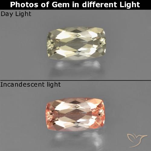 0.76ct Naturale Giallo molto chiaro Diaspro cangiante, Cuscino, VS
