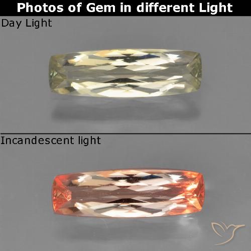 0.87ct Naturale Giallo molto chiaro Diaspro cangiante, Cuscino, VS