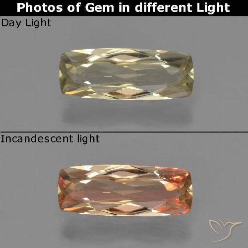 0.80ct Naturale Giallo molto chiaro Diaspro cangiante, Cuscino, VVS-VS