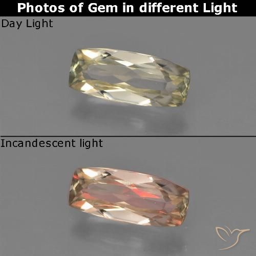 0.64ct Naturale Giallo dorato molto chiaro Diaspro cangiante, Cuscino, VVS