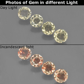 Diasporo cangiante naturale giallo da 1,74 ct, taglio rotondo, VVS-VS