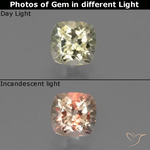 0.80ct Naturale Giallo dorato molto chiaro Diaspro cangiante, Cuscino, VVS-VS
