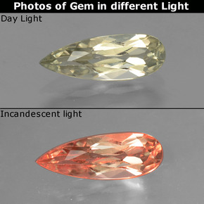 Diasporo cangiante naturale cangiante da 1,14 ct, taglio a pera, VVS-VS