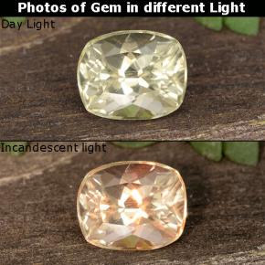 Diasporo cangiante naturale giallo da 0,54 ct, taglio a cuscino, VVS