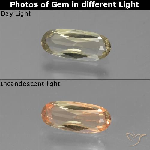 0.71ct Naturale Giallo chiaro Diaspro cangiante, Ovale, VVS
