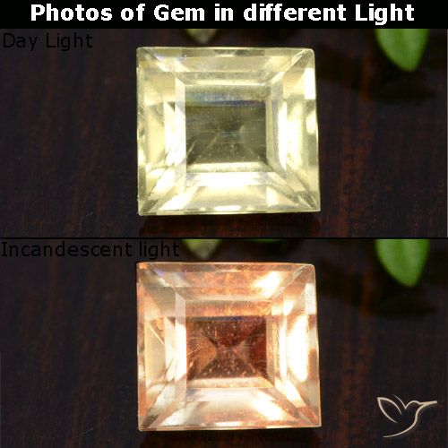 1.01ct Naturale Giallo molto chiaro Diaspro cangiante, Quadrato, VS