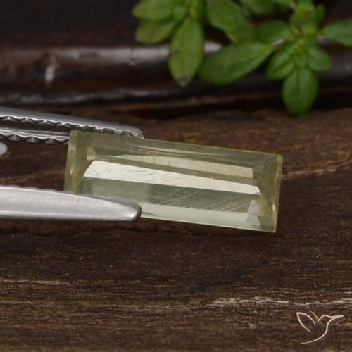 Diaspro cangiante Giallo molto chiaro naturale da 1.05 ct, Taglio a baguette, VS