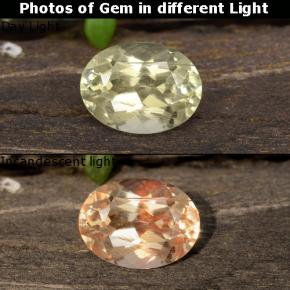 Diasporo cangiante naturale giallo da 0,95 ct, taglio ovale, VS