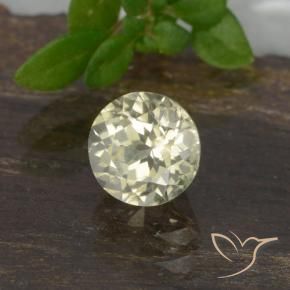 Diaspro cangiante Giallo pallido naturale da 0.70 ct, Rotondo, VVS-VS