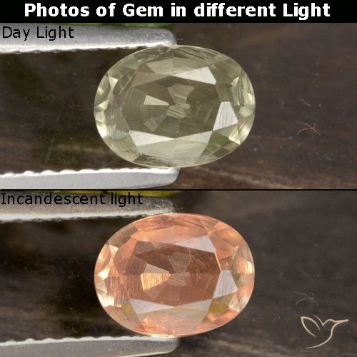 0.66ct Naturale Giallo molto chiaro Diaspro cangiante, Ovale, VVS-VS