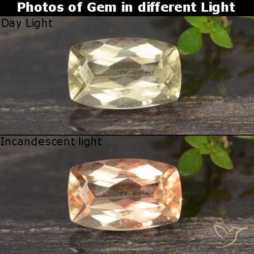 0.82ct Naturale Giallo molto chiaro Diaspro cangiante, Taglio a fantasia, VS